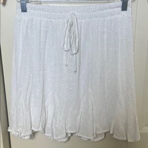 White Swiss Dot Drawstring Skirt